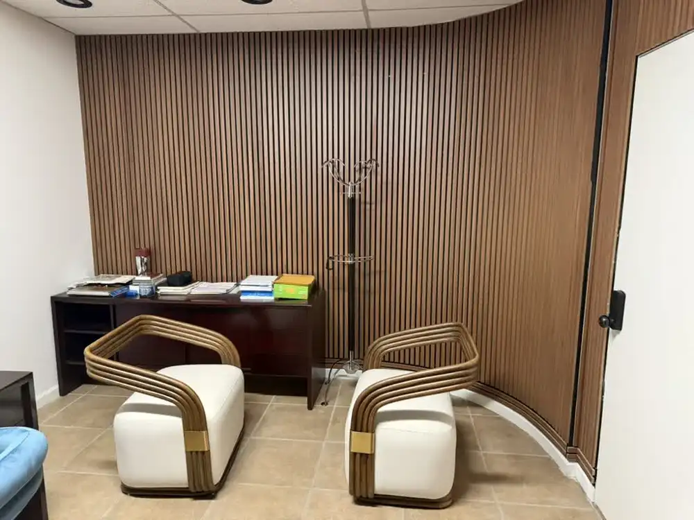 A designer seating area inside a Universal Medical Group clinic